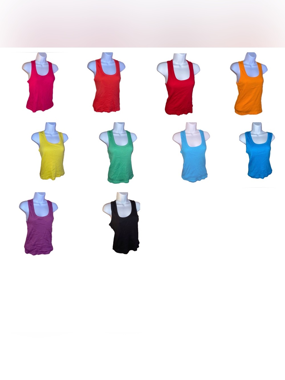 10 Athletic Tank Tops 💜🩷❤️♥️🧡🩵💚💛💙🖤